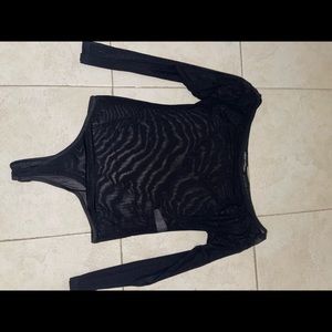 Black mesh bodysuit